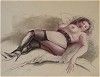 Schlafende Muse Pastell auf Papier 60x80 cm
